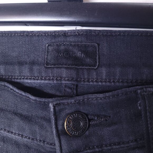 Mother Jeans 26 Black Insider Slit Ankle Fray Not Guilty - Picture 5 of 14